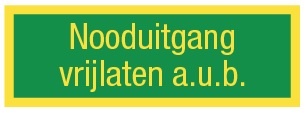 11500302653 Bord tekst ''Nooduitgang vrijlaten'' 90 x 250 mm - fotolum