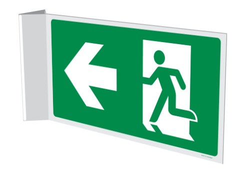 115003172P2 Bord vluchtweg pijl links - 150 x 300mm haaks ISO 7010