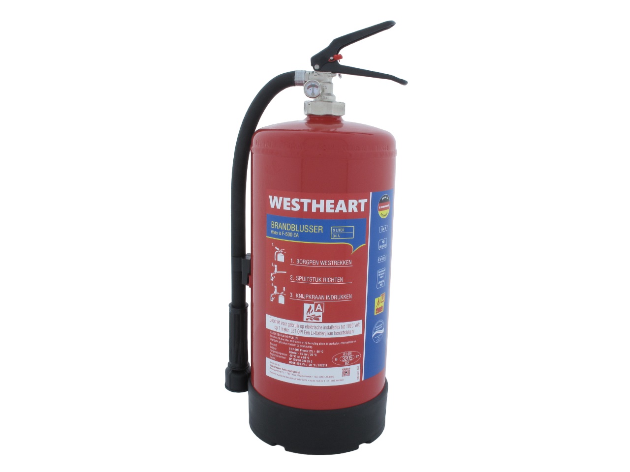 12550931234 Brandblusser F-500 9 liter -30gr, brandklasse A