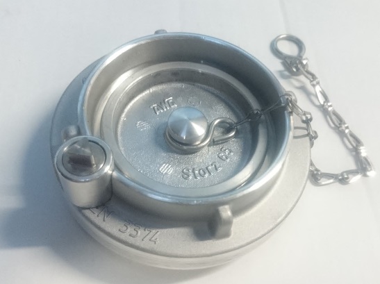 43108103010 Storz afsluitkap Nok 81 rubber afd. LM met ketting + 3k.slot