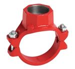 48085029418 Victaulic mechanical tee, aanboorzadel style 920 - 114.3 4" x 1" Rood BSP